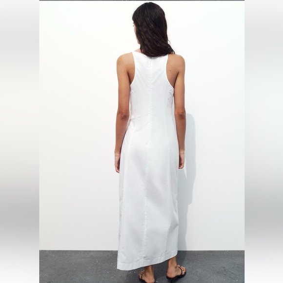NWT 🤍ZARA BOW GABARDINE MIDI DRESS - Picture 6 of 8